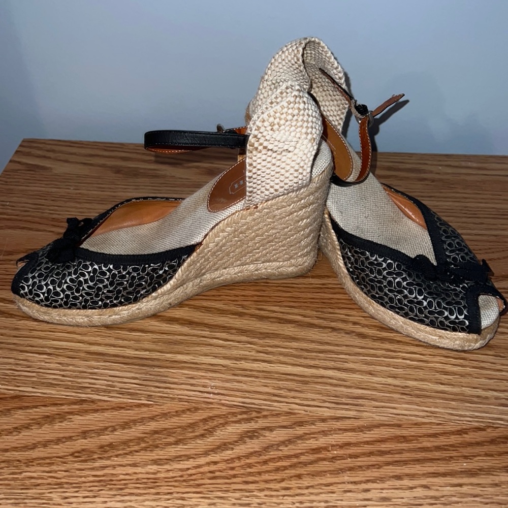 Coach Size 7 Wedge Peep-Toe Sandals